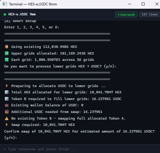 Lower grid fill