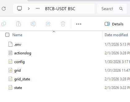 Instance folder contents